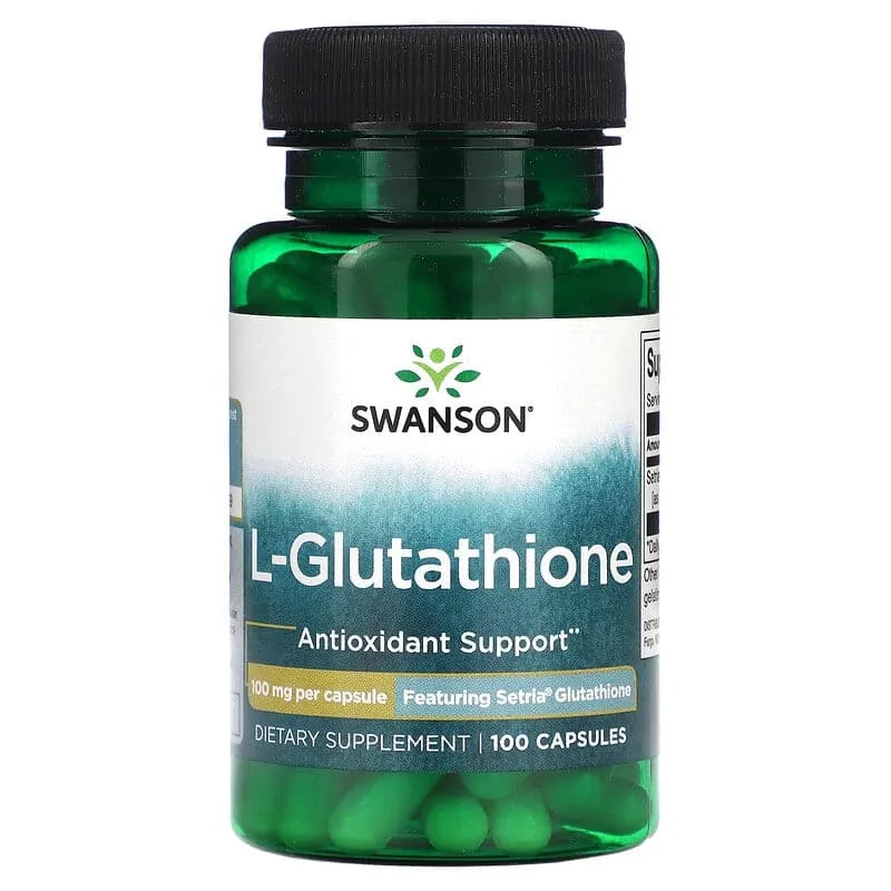 Glutation kapsler – Swanson L-Glutathione 100 mg (Setria)