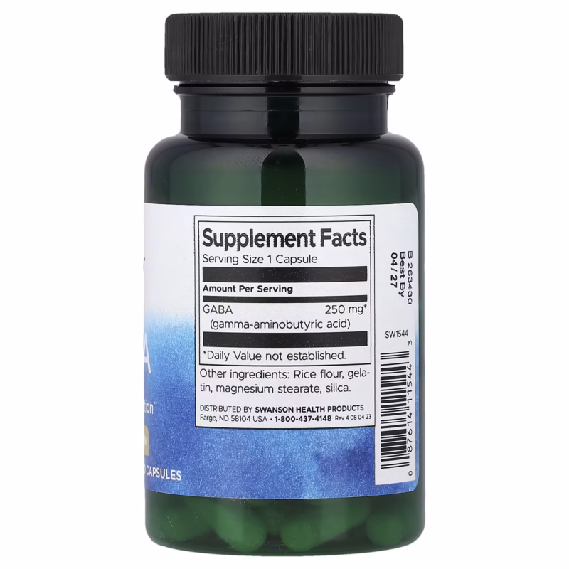 Gaba kapsler – Supplement Facts og ingredienser