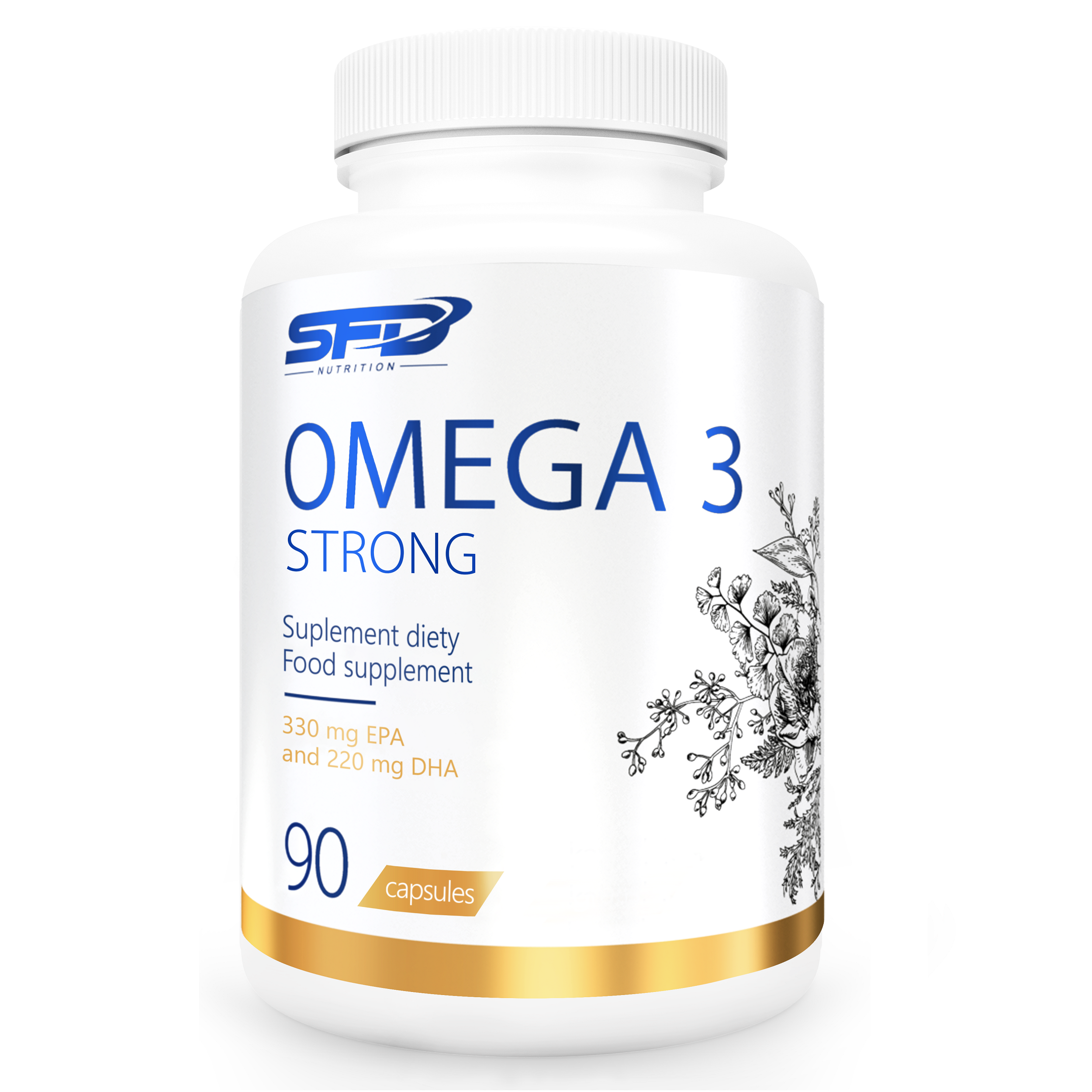 Høykonsentrert Omega-3 1000mg -90 kaps (330mg EPA+220 mg DHA per kapsel!)