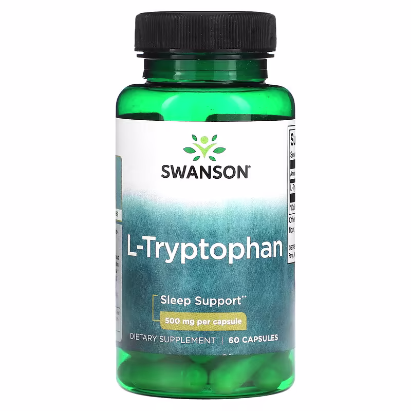 Bilde av Swanson L-Tryptofan 500 mg – 60 kapsler