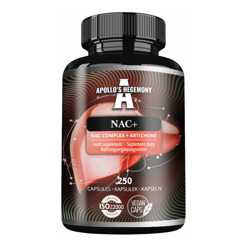 N-Acetyl L-cysteine (NAC) 500 mg + Artisjokkekstrakt 100 mg – 250 kapsler – Apollo’s Hegemony