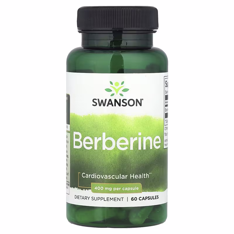 Swanson Berberine HCL 400 mg – grønn flaske med 60 kapsler