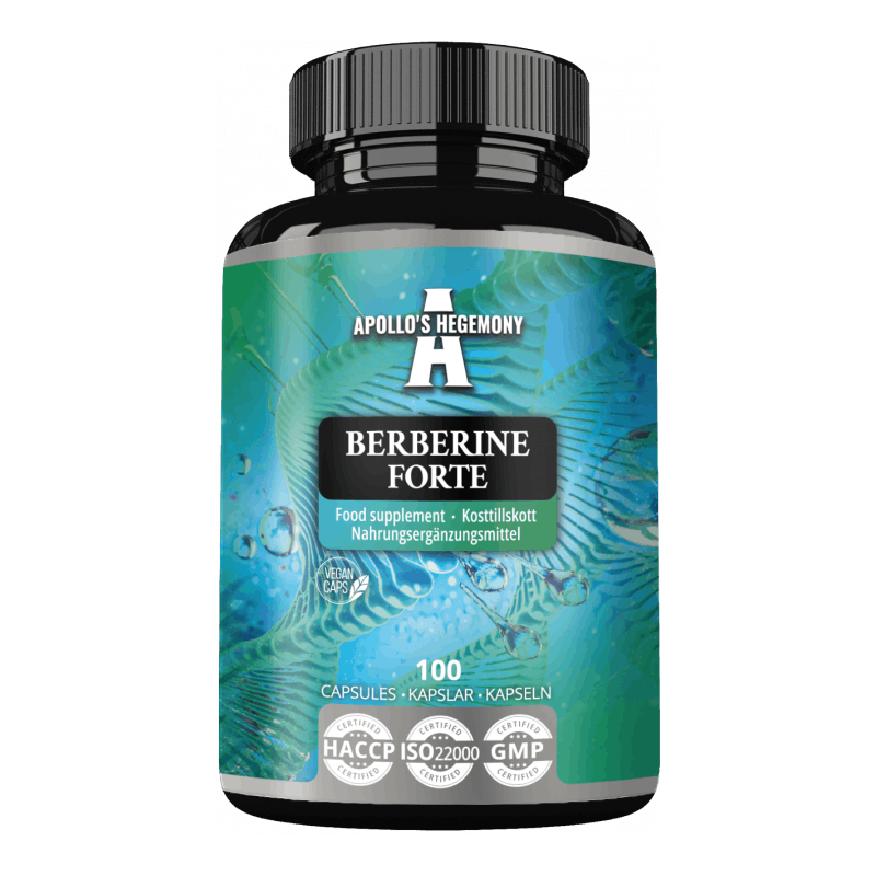 Produktbilde av Apollo's Hegemony Berberine Forte – 100 veganske kapsler med 485 mg naturlig berberin per kapsel