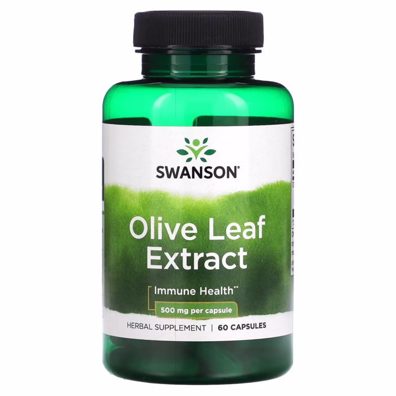 Swanson Olive Leaf Extract 500 mg – 60 kapsler kosttilskudd