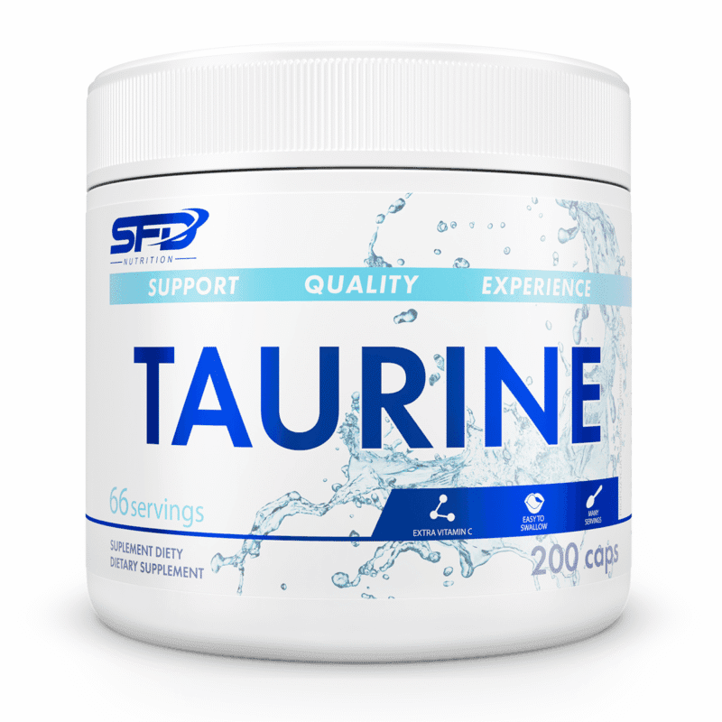 SFD Taurine – taurin kapsler 200 kapsler, med vitamin C