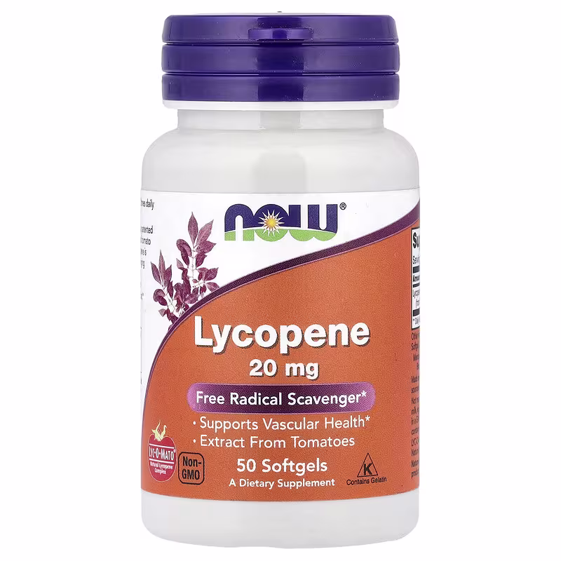 NOW Foods Lykopen 20 mg boks på hvit bakgrunn