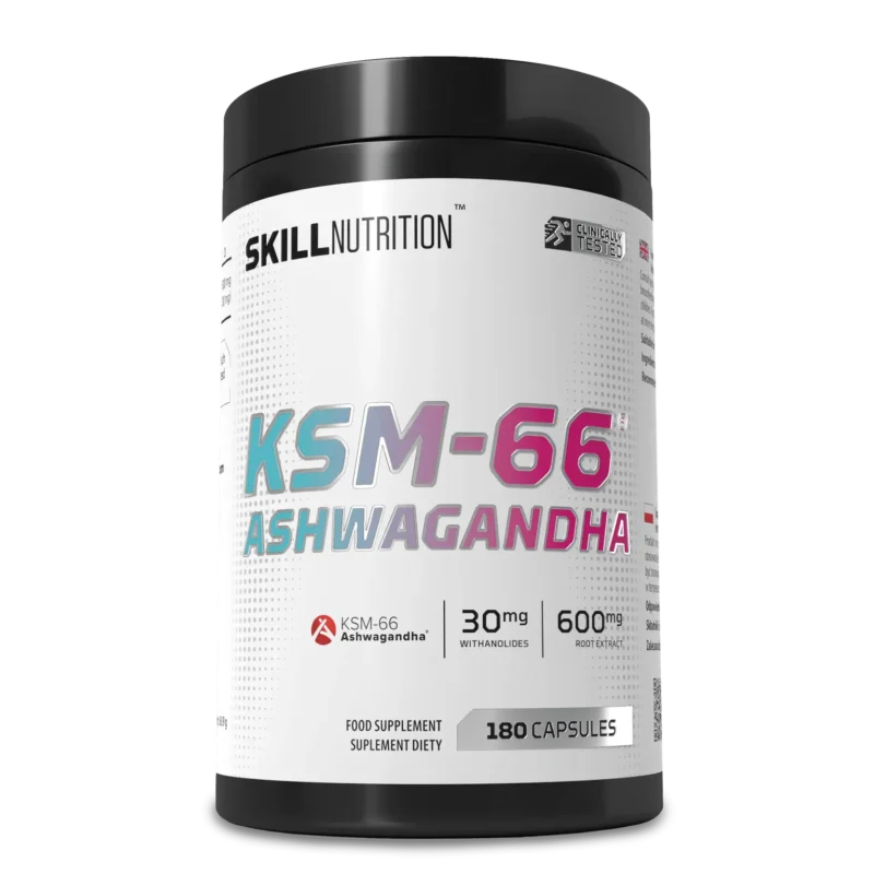 SkillNutrition KSM-66 Ashwagandha 600 mg boks front med 180 kapsler