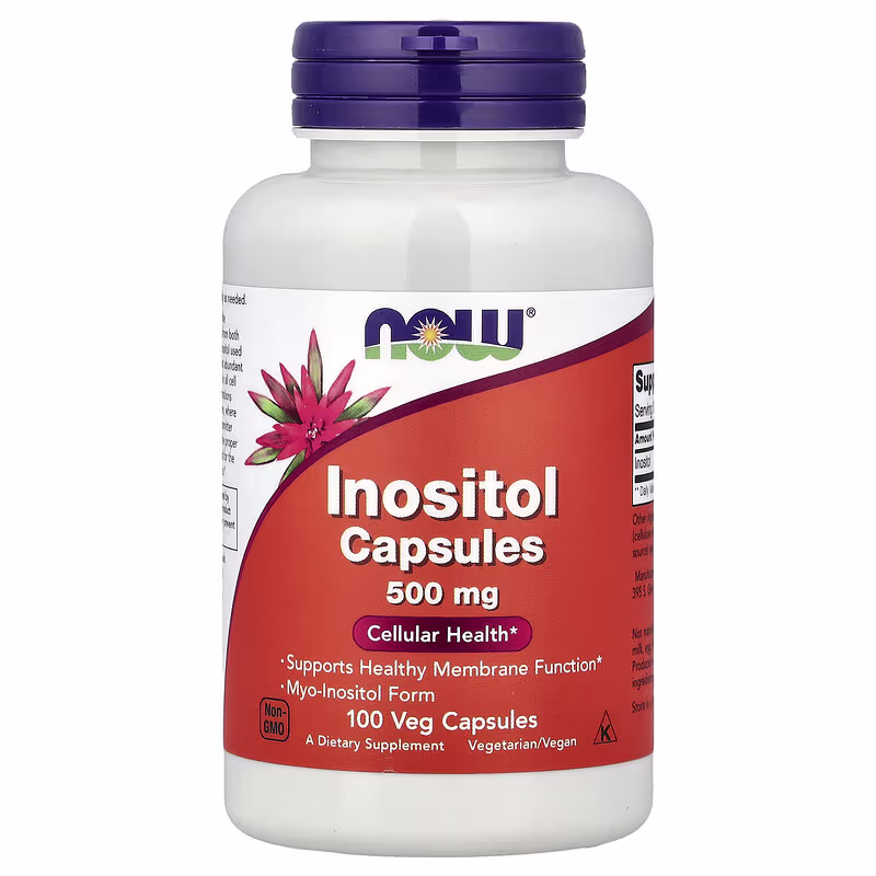 inositol kapsler 500 mg tilskudd NOW Foods 100 vegkapsler