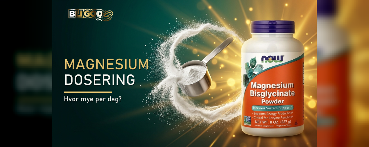 Magnesium dosering – hvor mye per dag; magnesiumpulver med måleskje