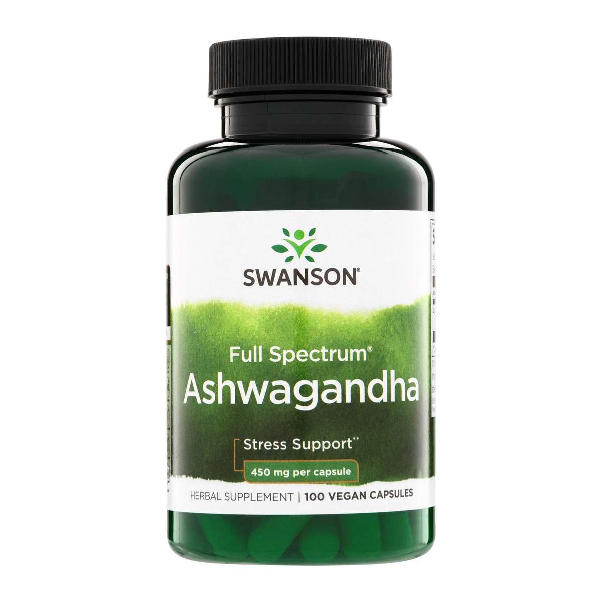 Swanson Ashwagandha 450 mg – 100 kapsler – vegansk rotekstrakt