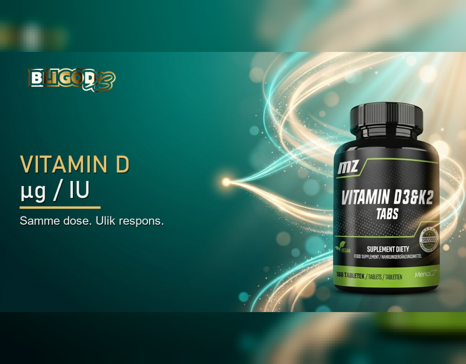 Banner om vitamin D-dosering i µg og IU med MZ Vitamin D3 & K2