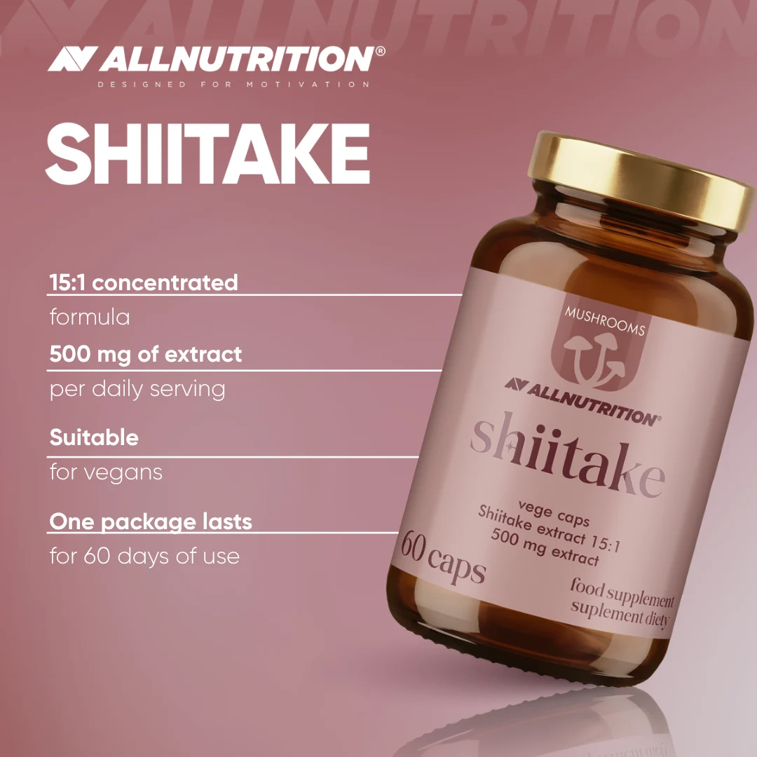 Shiitake ekstrakt 15:1 500 mg – 60 kapsler