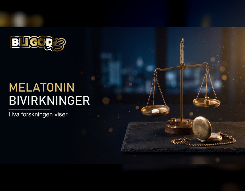 Bivirkninger av melatonin – messingvekt med en tablett og et lommeur på mørk bakgrunn